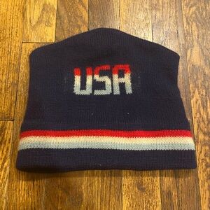 Vintage 70s 80s United States Of America USA Virgin Wool Beanie Hat